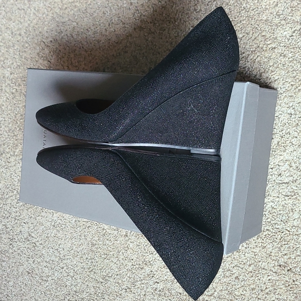 Aquatalia Zana Saffianino Suede Wedge Heel Weatherproof - Picture 7 of 11
